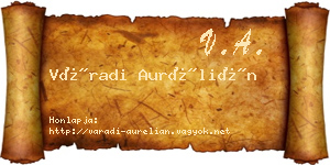 Váradi Aurélián névjegykártya