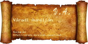 Váradi Aurélián névjegykártya